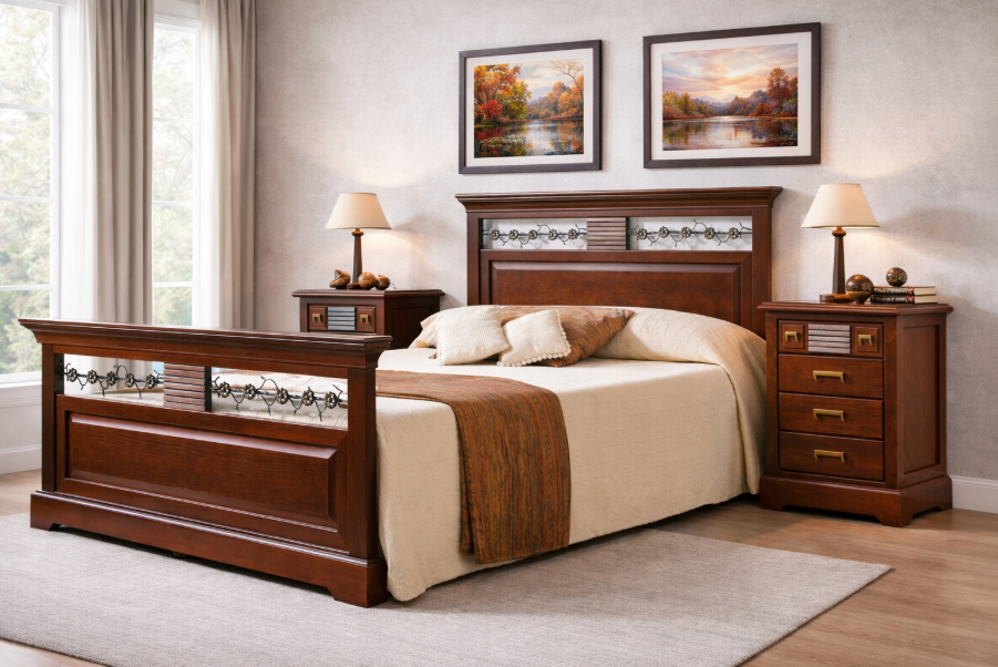 328-VENECIA  Dormitorio matrimonio madera